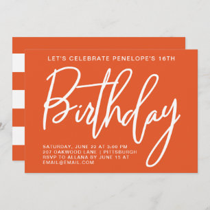 Invitation Bold Stripes fête d'anniversaire
