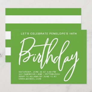 Invitation Bold Stripes fête d'anniversaire