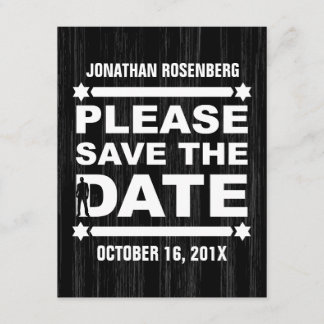 Invitation Bold Type Bar Mitzvah Enregistrez la date en noir