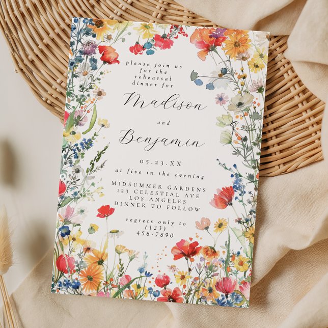 Invitation Bold Wildflower Wedding Rehearsal Dinner (Créateur téléchargé)