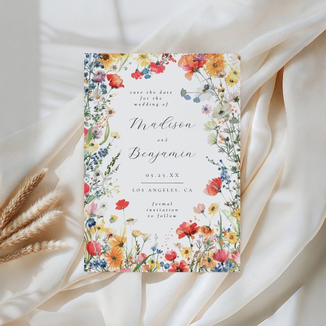 Invitation Bold Wildflower Wedding Save the Date (Créateur téléchargé)