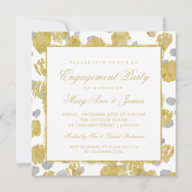 Invitation Bombardements de peinture Gold et Silver (Devant)