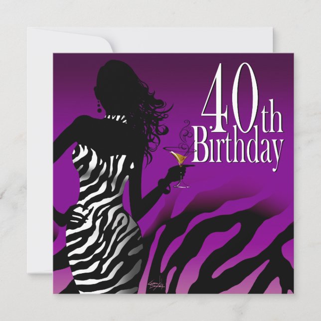 Invitation Bombshell Zebra fête ses 40 ans (Devant)