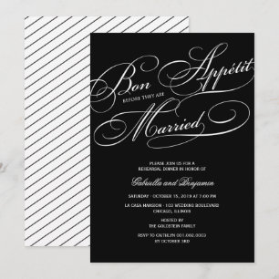 Invitation Bon Appetit Avant Le Dîner De Répétition Marié Inv