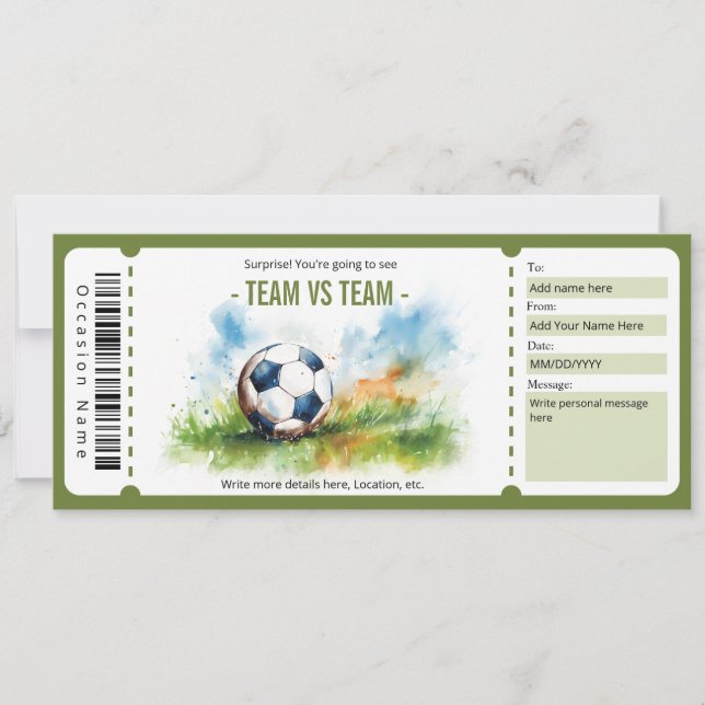 Invitation Bon cadeau de jeu de football surprise (Devant)