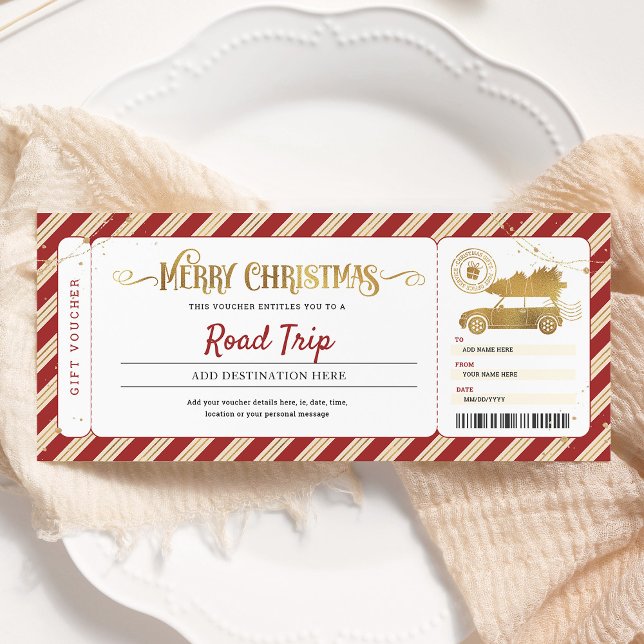 Invitation Bon cadeau de Noël pour voyage sur route (Créateur téléchargé)