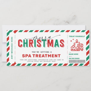 Invitation Bon cadeau Spa de Noël Massage