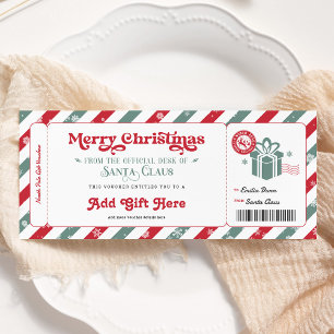 Invitation Bon de cadeau de Noël du Pôle Nord Santa