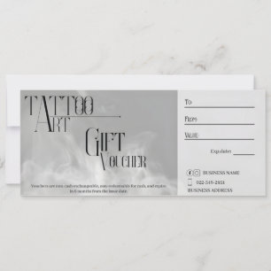 Invitation Bon de cadeau de tatouage personnalisable
