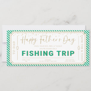 Invitation Bon de cadeau de voyage de pêche de la fête des pè