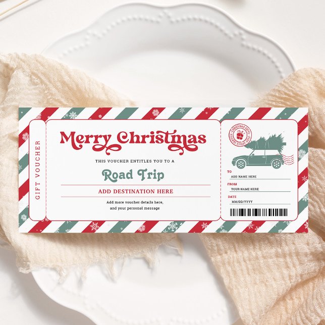 Invitation Bon de cadeau de voyage pour Noël (Créateur téléchargé)