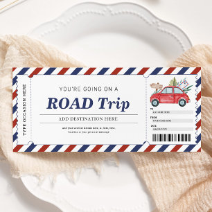 Invitation Bon de cadeau de voyage Road Trip