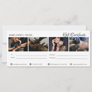 Invitation Bon de cadeau personnalisé pour Salon de Tatouage