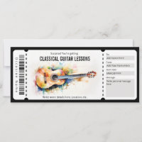 Bon de cadeau pour des cours de guitare classique