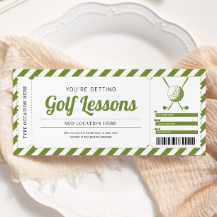 Invitation Bon de cours de golf Chèque-cadeau de golf