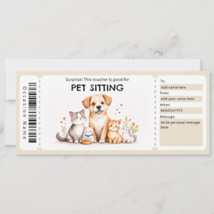 Invitation Bon de Garde d'Animaux