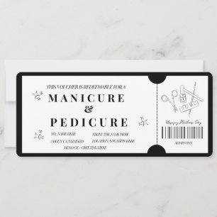 Invitation Bon de Manucure & Pédicure Minimaliste Élégant