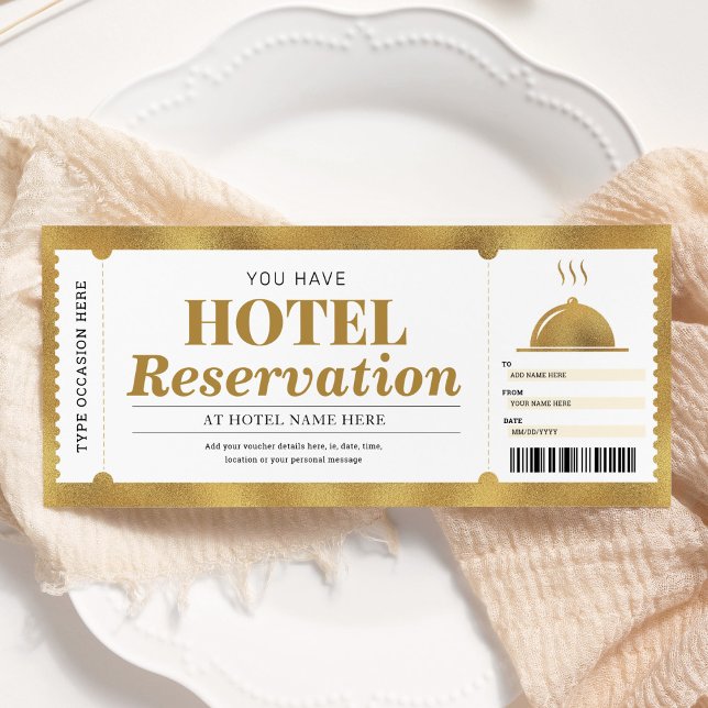 Invitation Bon de séjour en hôtel Staycation Gold (Créateur téléchargé)