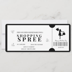 Invitation Bon de shopping minimaliste gras