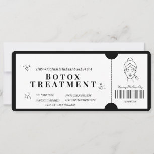 Invitation Bon de traitement Botox minimaliste en gras, invit
