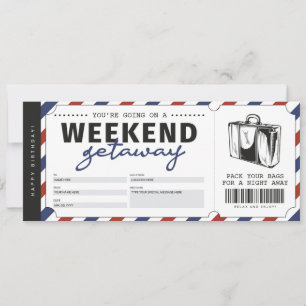 Invitation Bon de voyage cadeau de fin de semaine