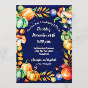 Invitation Bon thanksgiving Automne Automne Célébration de la