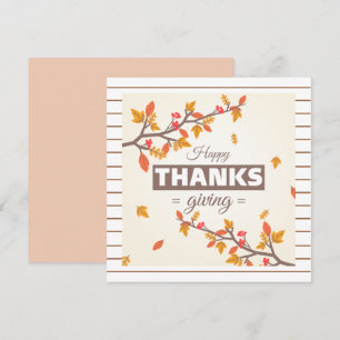 Invitation Bon thanksgiving chic avec arbre et feuilles autom