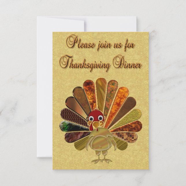 Invitation Bon thanksgiving coloré Turquie (Devant)