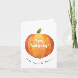 Invitation Bon thanksgiving Couleur d'eau douce Citrouille pl