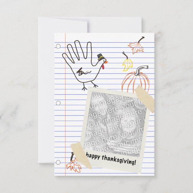 Invitation bon thanksgiving ! croquis de bloc-notes (Devant)