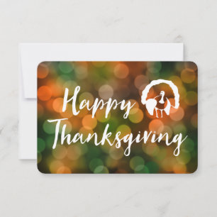 Invitation Bon thanksgiving (feux de chute de bokeh)