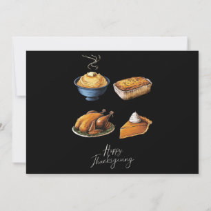 Invitation Bon thanksgiving rétro Automne Citrouille