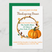 Invitation bon thanksgiving Wreath