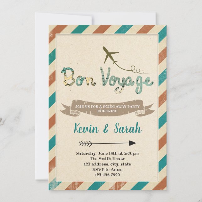 Invitation Bon voyage (Devant)