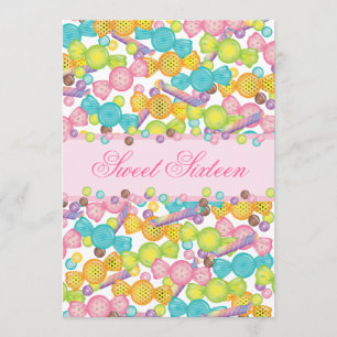 Invitation Bonbon 16 collection de seize sucreries dans le
