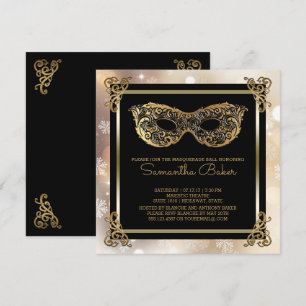 Invitation Bonbon 16 sweets sixteens Bokeh de la mascarade