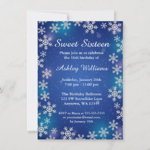 Invitation Bonbon bleu 16 du pays des merveilles d'hiver de