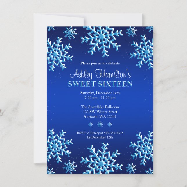 Invitation Bonbon bleu 16 du pays des merveilles d'hiver de (Devant)