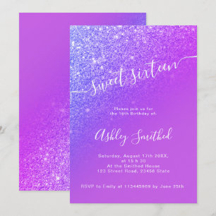 Invitation Bonbon chic 16 2 à manuscrit d'ombre lumineux
