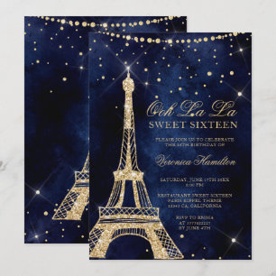 Invitation Bonbon chic 16 à étincelle de parties