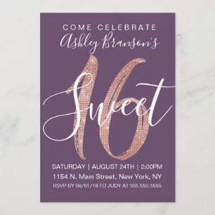 Invitation Bonbon Girly 16 à parties scintillantes de