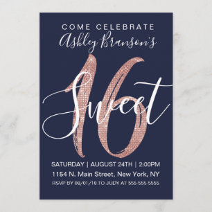 Invitation Bonbon Girly 16 à parties scintillantes de