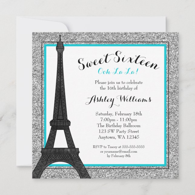 Invitation Bonbon orienté fascinant turquoise 16 à parties (Devant)