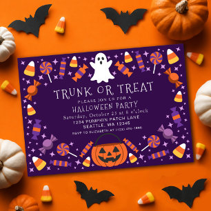 Invitation Bonbons Trunk or Treat Enfants Fête d'Halloween Vi