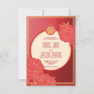 Invitation Bonheur double floral