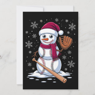 Invitation Bonhomme de neige de baseball Chapeau de Santa Gan