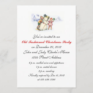 Invitation Bonhomme de neige de cru d'invitations de fête de
