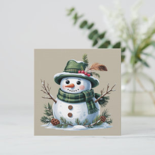 Invitation Bonhomme de neige de Noël Saison hivernale Vacance