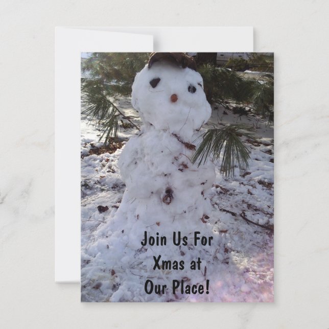 Invitation Bonhomme de neige doux (Devant)