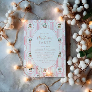 Invitation Bonhomme de neige rose pour Noël